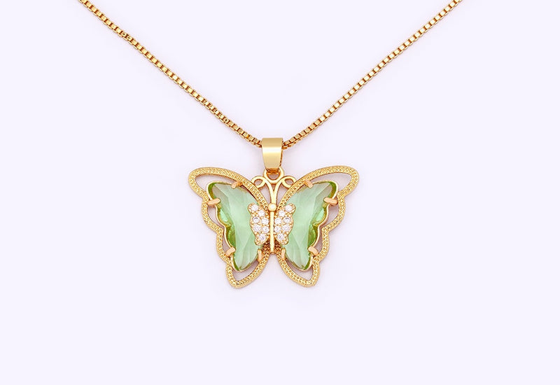 Austrian Crystal Butterfly Pendant