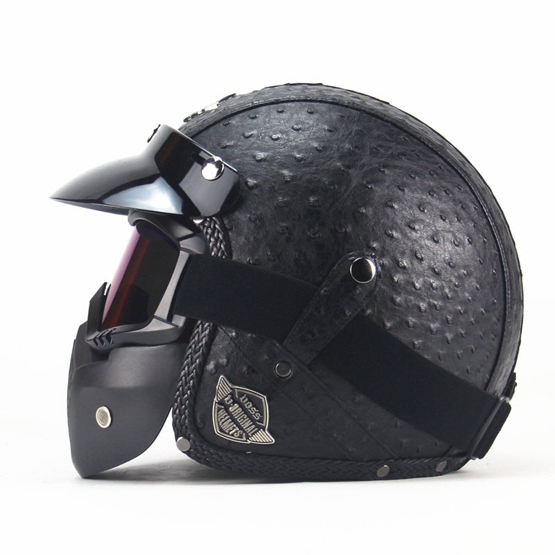 Capacete Retro Vintage Original de Couro 2024