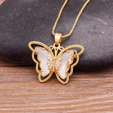 Austrian Crystal Butterfly Pendant