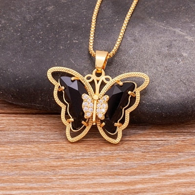 Austrian Crystal Butterfly Pendant