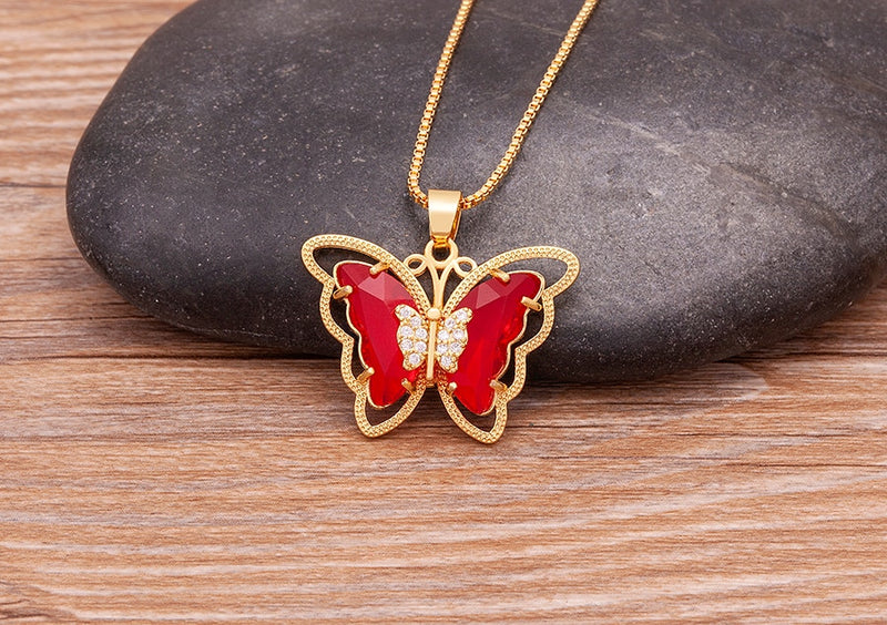 Austrian Crystal Butterfly Pendant