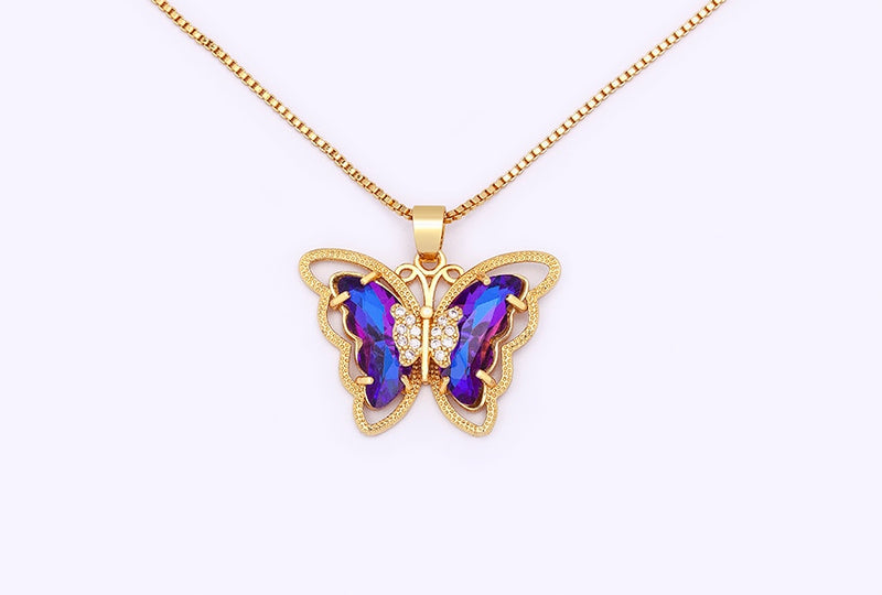 Austrian Crystal Butterfly Pendant