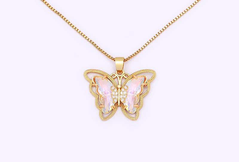 Austrian Crystal Butterfly Pendant