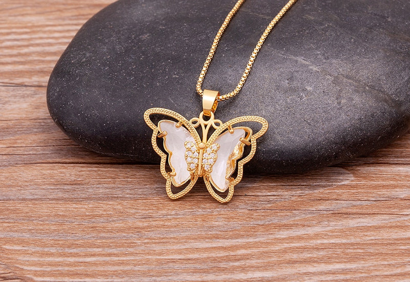 Austrian Crystal Butterfly Pendant