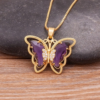 Austrian Crystal Butterfly Pendant