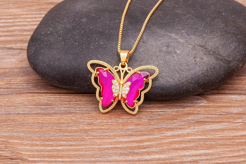 Austrian Crystal Butterfly Pendant