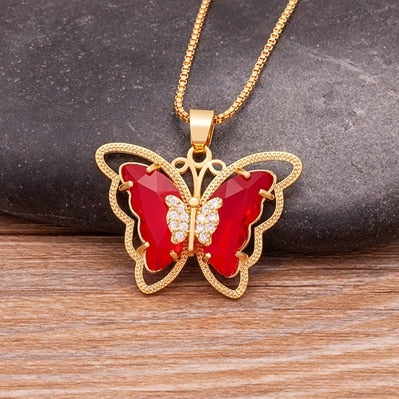 Austrian Crystal Butterfly Pendant