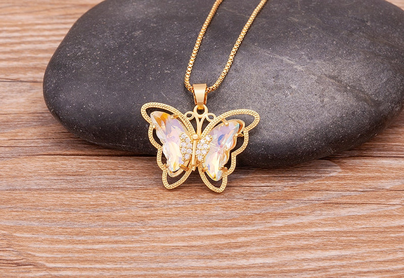 Austrian Crystal Butterfly Pendant