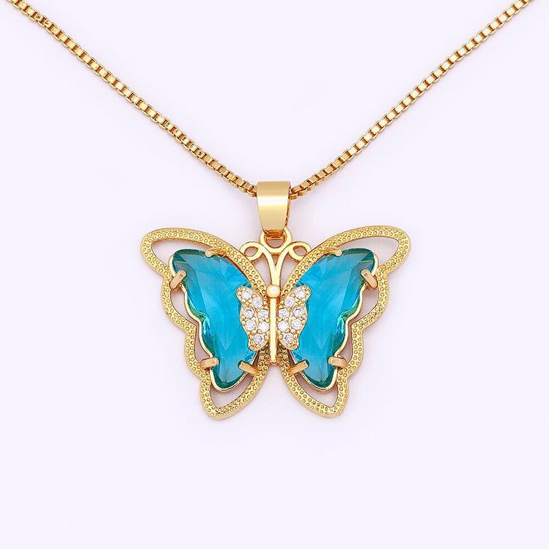 Austrian Crystal Butterfly Pendant