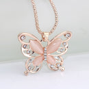 Gargantilha SUMENG Borboleta Dourada Rosa