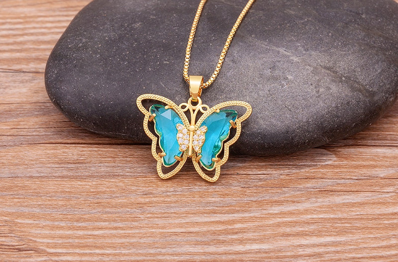 Austrian Crystal Butterfly Pendant