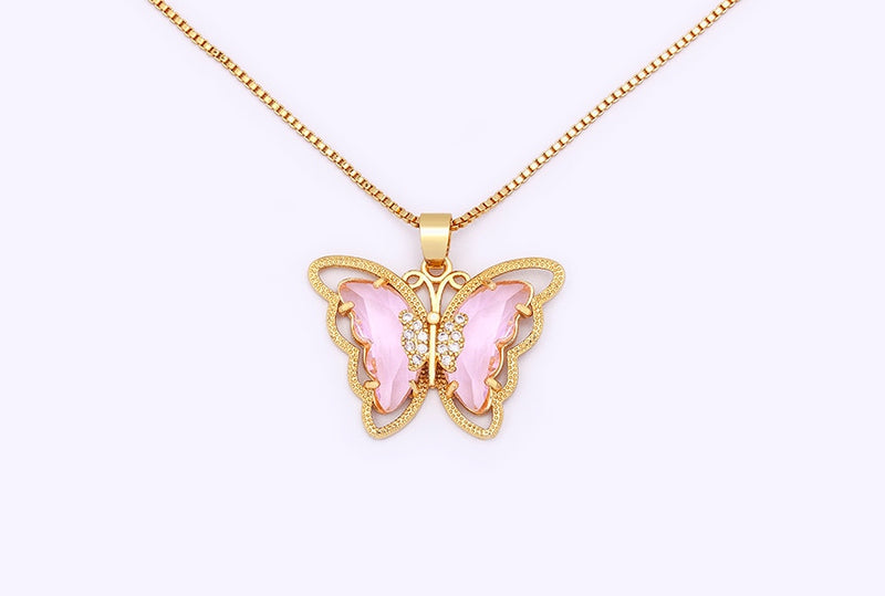 Austrian Crystal Butterfly Pendant