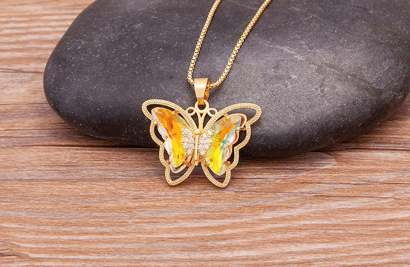 Austrian Crystal Butterfly Pendant