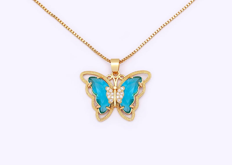 Austrian Crystal Butterfly Pendant