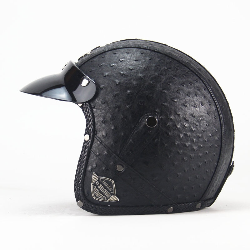 Capacete Retro Vintage Original de Couro 2024