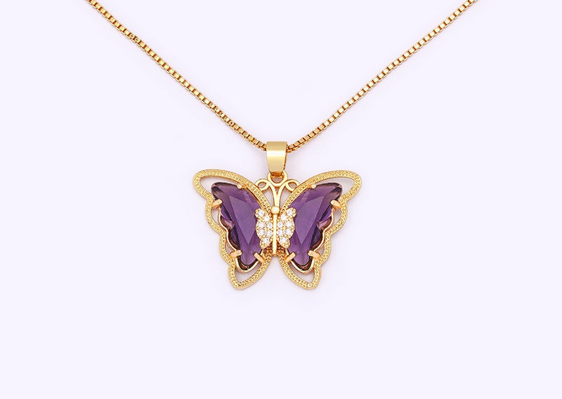 Austrian Crystal Butterfly Pendant