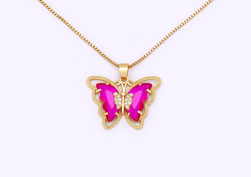 Austrian Crystal Butterfly Pendant