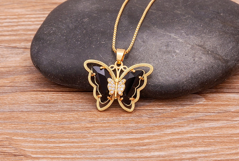 Austrian Crystal Butterfly Pendant