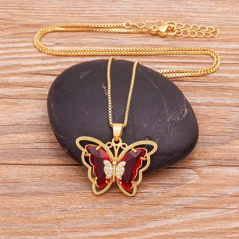 Austrian Crystal Butterfly Pendant