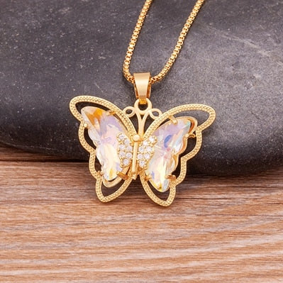 Austrian Crystal Butterfly Pendant