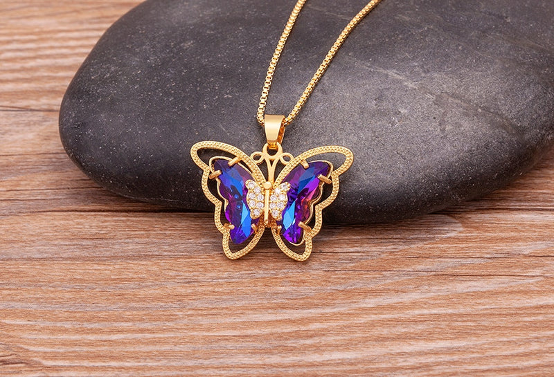 Austrian Crystal Butterfly Pendant