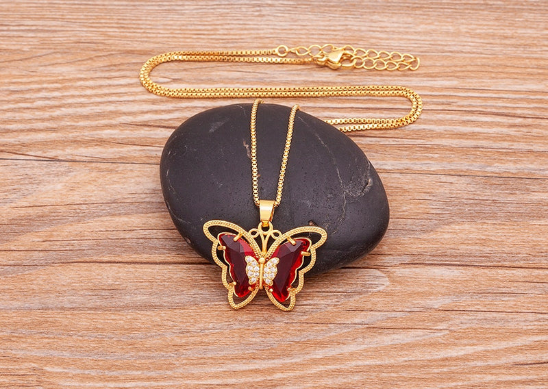 Austrian Crystal Butterfly Pendant