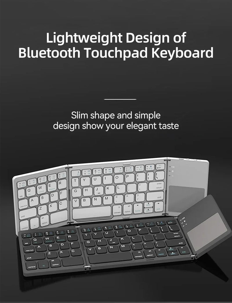 MINI TECLADO UNIVERSAL - TOUCHPAD - DOBLÁVEL - PORTÁTIL - BLUETOOTH - AMERICANO IMPORTADO