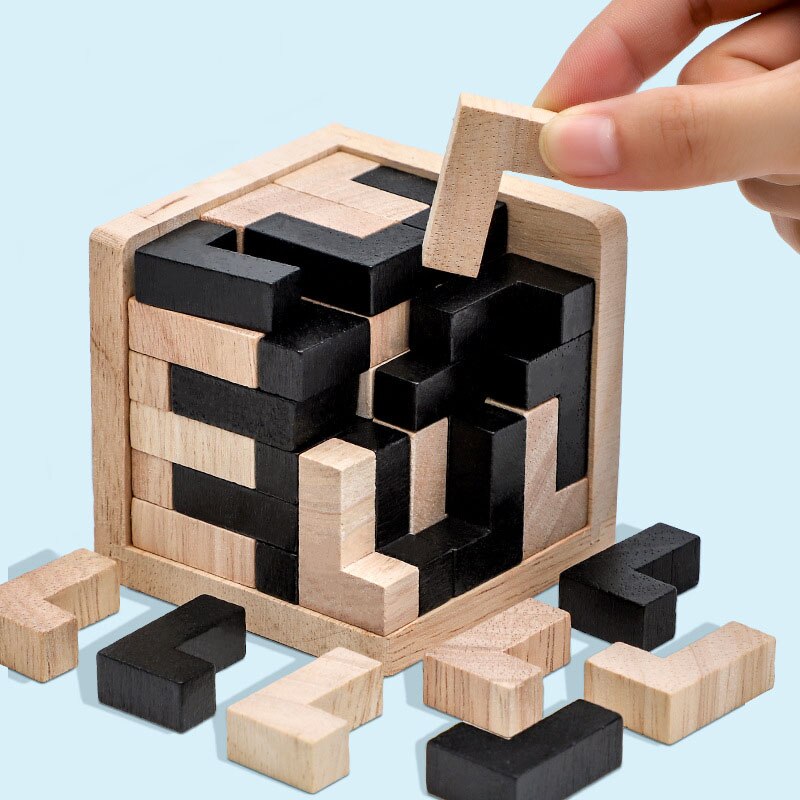 Quebra-Cabeça de Madeira 3D - Cubo Store
