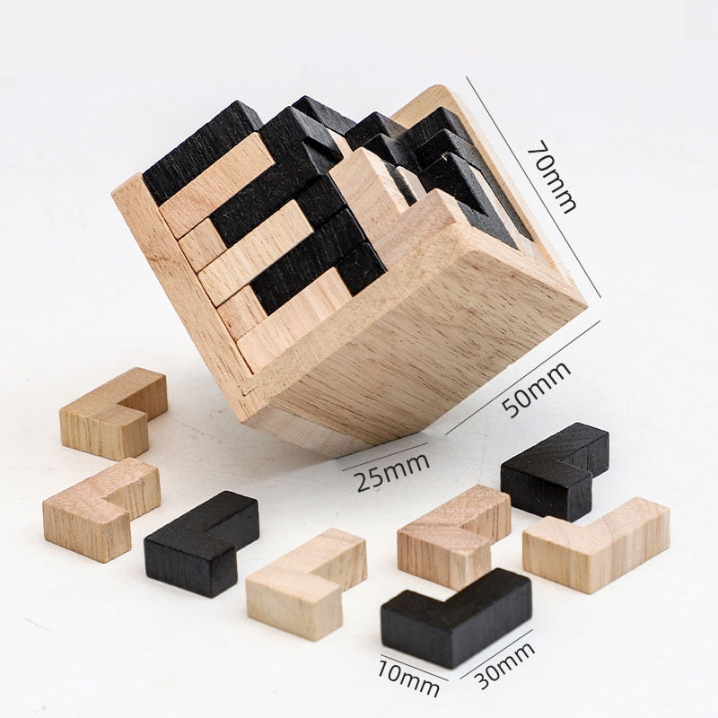 Quebra Cabeça Madeira Puzzle 3d Wood Desafio Cubo Jogo Stars - R