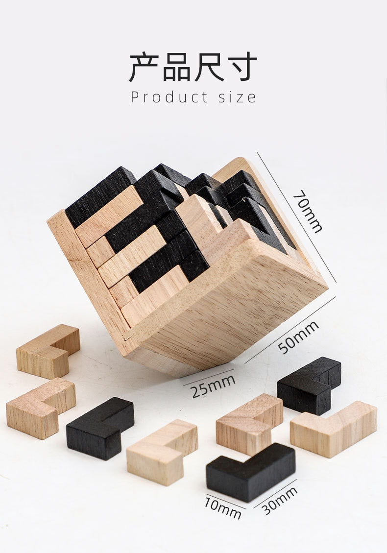 Quebra-Cabeça de Madeira 3D - Cubo Store