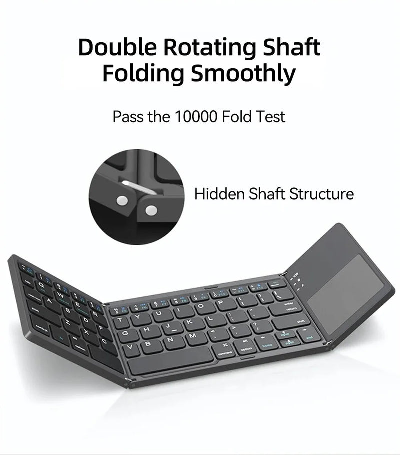 MINI TECLADO UNIVERSAL - TOUCHPAD - DOBLÁVEL - PORTÁTIL - BLUETOOTH - AMERICANO IMPORTADO